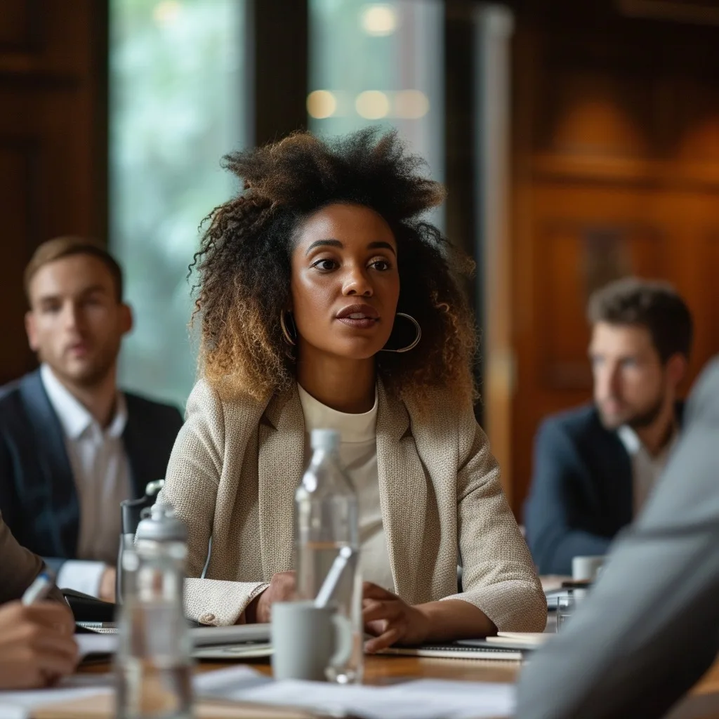 Business Meeting Woman Speaking