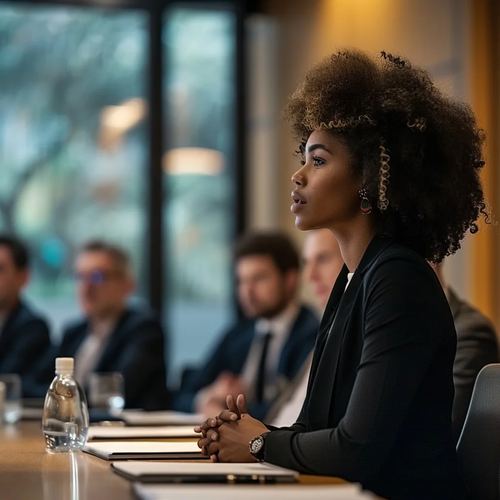 Focused Businesswoman Meeting