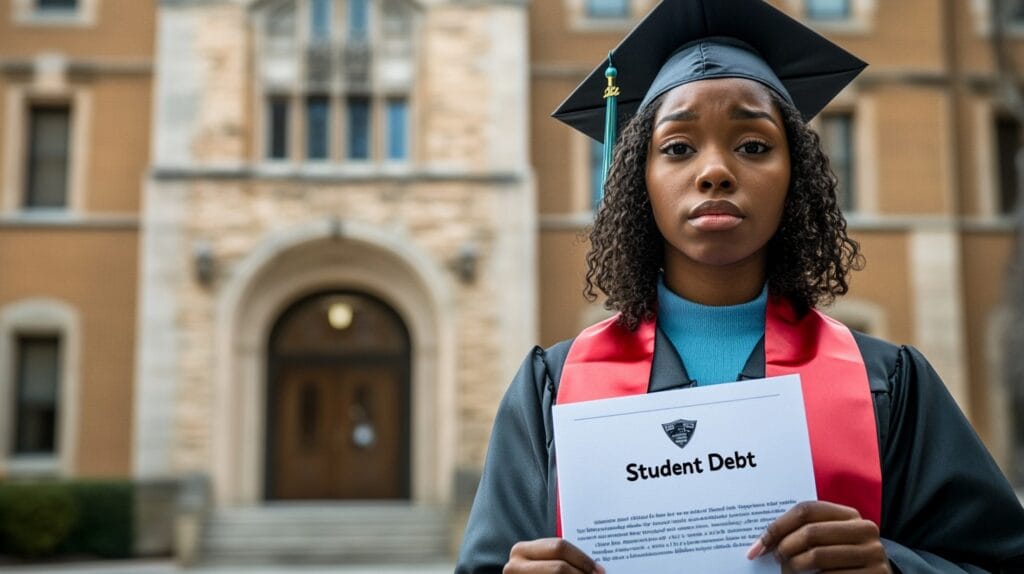 Graduate Holds Sign