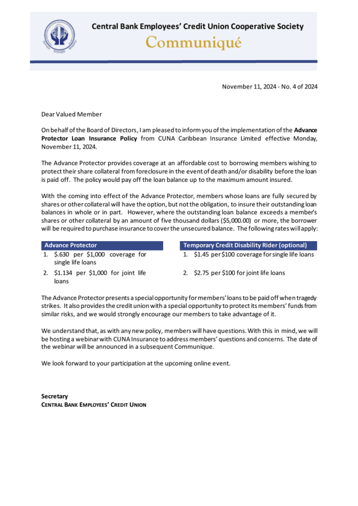 Members' notice advance protector